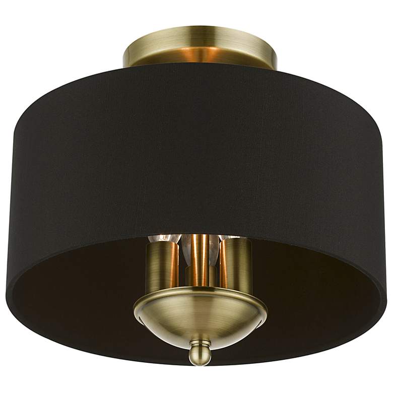 Image 6 Huntington 12" Wide Brass Steel 3-Light Ceiling Light more views