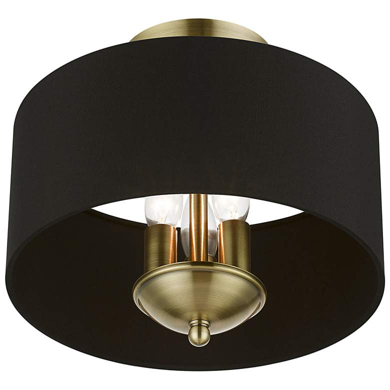 Image 7 Huntington 12" Wide Brass Steel 3-Light Ceiling Light more views
