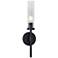 Huntington 18" High Black Wall Sconce With Clear Ribbed Glass Shade