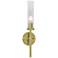 Huntington 18" High Light Antique Brass Wall Sconce With Ribbed Glass
