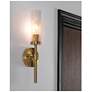 1_Huntington 18" High Light Antique Brass Wall Sconce With Ribbed Glass