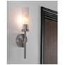 1_Huntington 18" High Satin Nickel Wall Sconce With Clear Ribbed Glass S