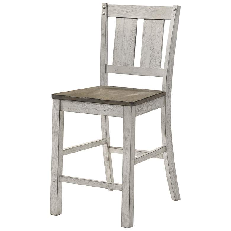 Image 3 Huntington 23 1/4" Brown White Wood Counter Stools Set of 2 more views