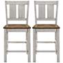 1_Huntington 23 1/4" Oak White Wood Counter Stools Set of 2