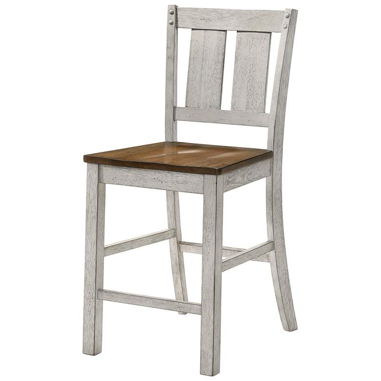 Image 3 Huntington 23 1/4" Oak White Wood Counter Stools Set of 2 more views