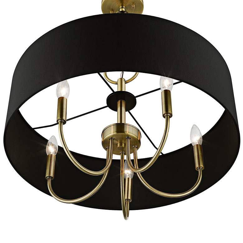 Image 5 Huntington 23" Wide Antique Brass 5-Light Drum Pendant more views
