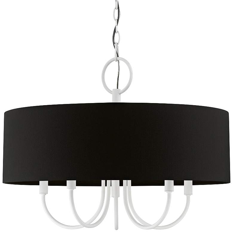Image 3 Huntington 23" Wide White 5-Light Drum Shade Chandelier