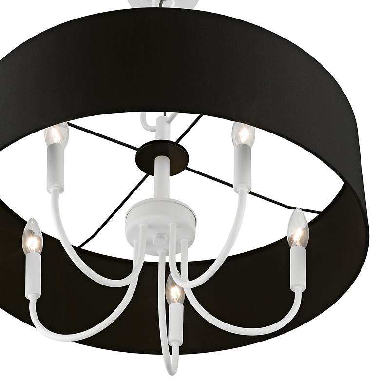 Image 5 Huntington 23" Wide White 5-Light Drum Shade Chandelier more views