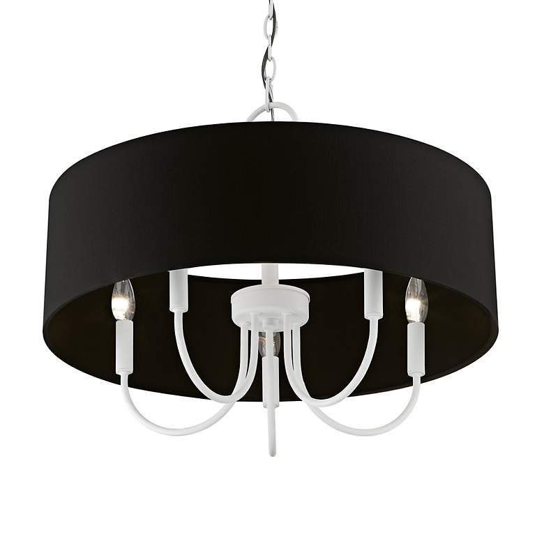 Image 7 Huntington 23" Wide White 5-Light Drum Shade Chandelier more views