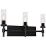 2_Huntington 24" Wide Black Vanity With Clear Ribbed Glass Shade