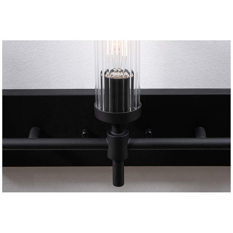 Image 4 Huntington 24" Wide Black Vanity With Clear Ribbed Glass Shade more views