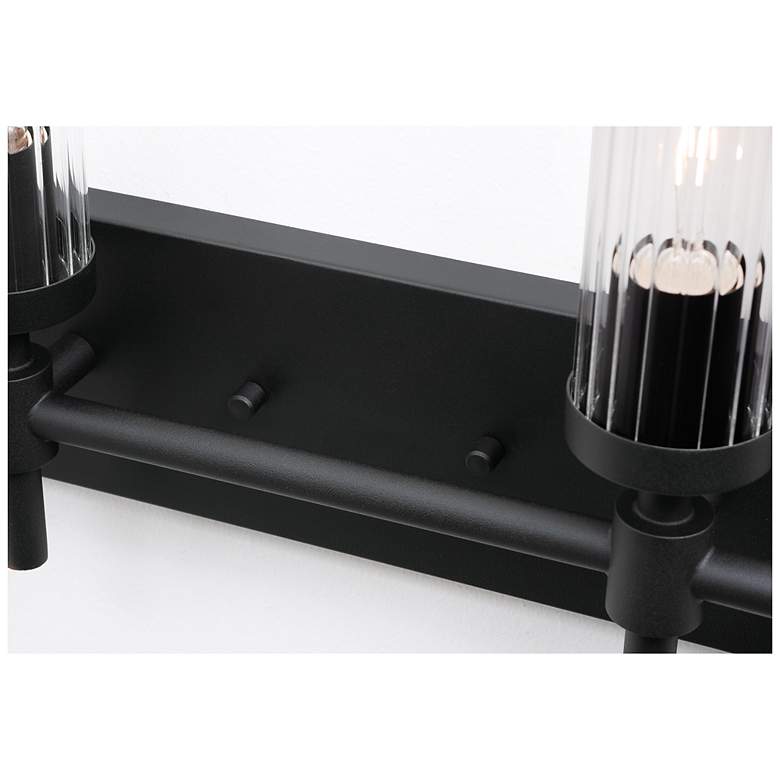 Image 5 Huntington 24" Wide Black Vanity With Clear Ribbed Glass Shade more views