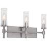 2_Huntington 24" Wide Satin Nickel Vanity With Clear Ribbed Glass Shade