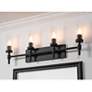 1_Huntington 30" Wide Black Vanity With Clear Ribbed Glass Shade