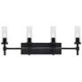 3_Huntington 30" Wide Black Vanity With Clear Ribbed Glass Shade more views