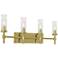 Huntington 30" Wide Light Antique Brass Vanity With Ribbed Glass Shade