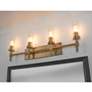 1_Huntington 30" Wide Light Antique Brass Vanity With Ribbed Glass Shade