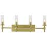 3_Huntington 30" Wide Light Antique Brass Vanity With Ribbed Glass Shade more views