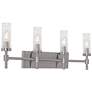 2_Huntington 30" Wide Satin Nickel Vanity With Clear Ribbed Glass Shade