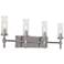 Huntington 30" Wide Satin Nickel Vanity With Clear Ribbed Glass Shade