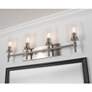 1_Huntington 30" Wide Satin Nickel Vanity With Clear Ribbed Glass Shade