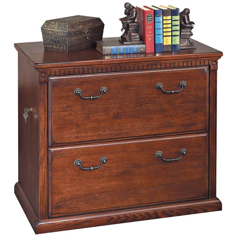 Image 1 Huntington 33 3/4" Wide Burnished Wood 2-Drawer File Cabinet