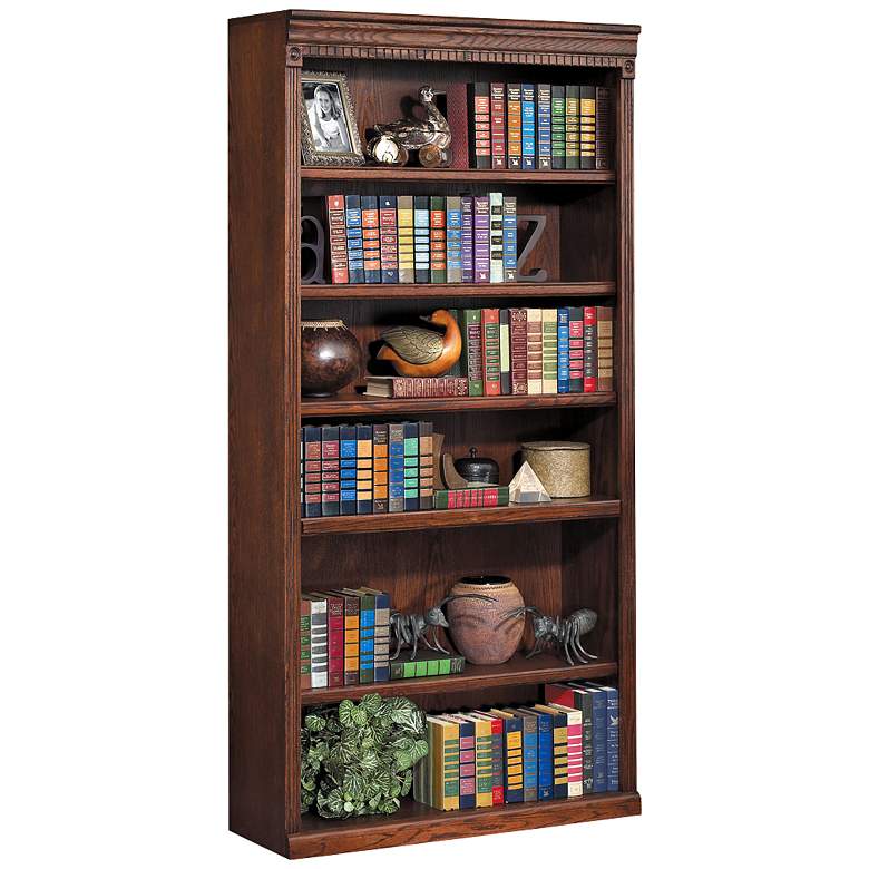 Image 1 Huntington 72 inch Burnished Wood Bookcase by Kathy Ireland 