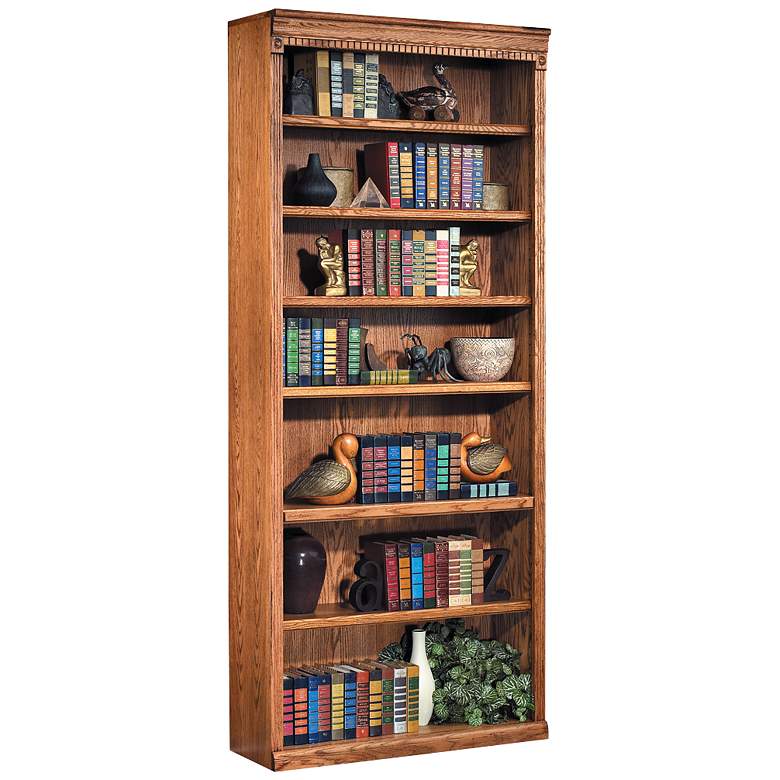 Image 1 Huntington 84 inch High Wheat Finish Hand-Crafted Wood Bookcase