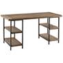 Hunts 60" Wide Reclaimed Gray 4-Shelf Rectangular Desk