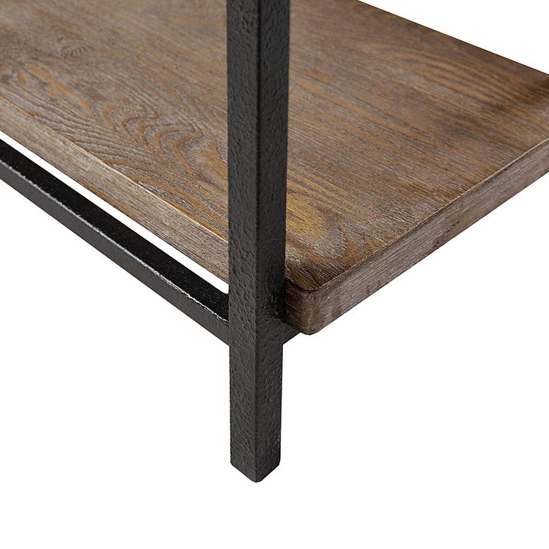Image 3 Hunts 60" Wide Reclaimed Gray 4-Shelf Rectangular Desk more views