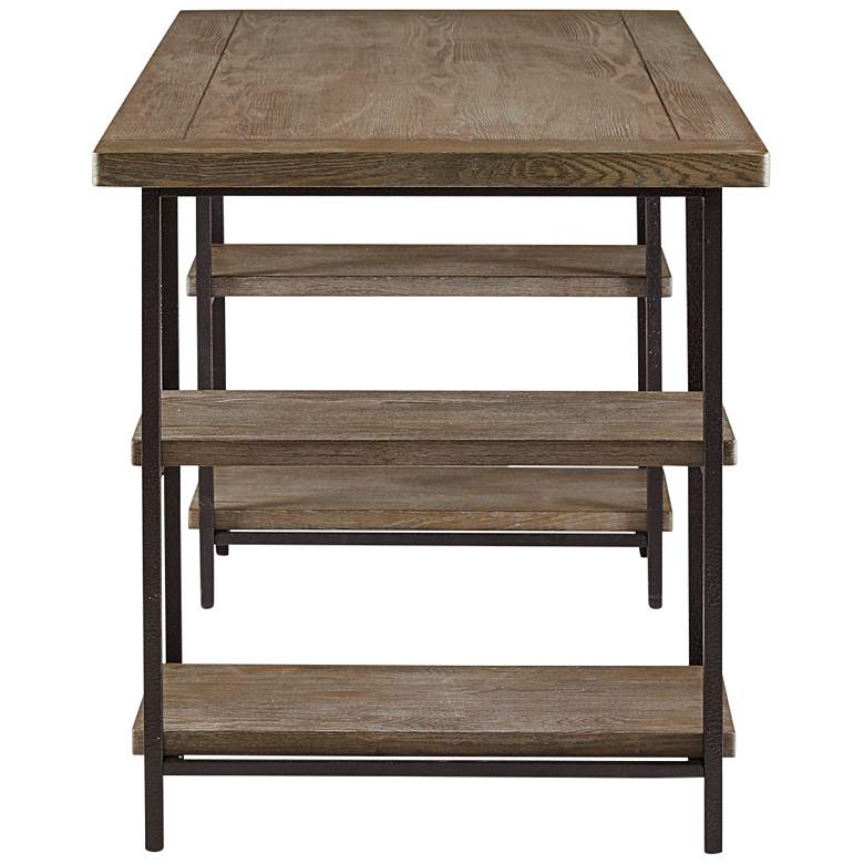 Image 6 Hunts 60" Wide Reclaimed Gray 4-Shelf Rectangular Desk more views