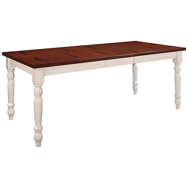 Image 1 Huntsman 74 inch Wide Brown and White Wood Dining Table