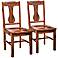 Huntsman Dark Oak Wood Dining Chair Set of 2