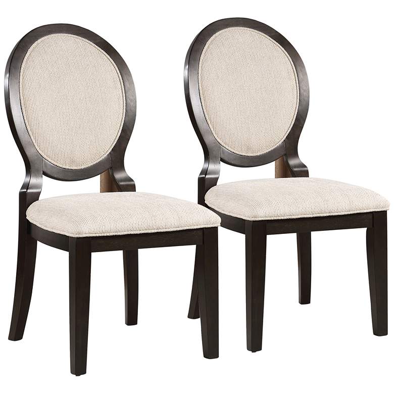Image 1 Hurn Ivory Fabric Dining Chairs Set of 2