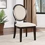 Hurn Ivory Fabric Dining Chairs Set of 2