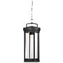 Huron; 1 Light; Hanging Lantern; Aged Bronze Finish with Clear Glass