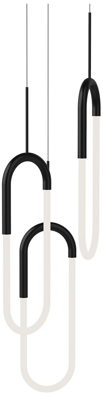 Image 2 Huron 18" Wide Black LED Multi-Light Pendant