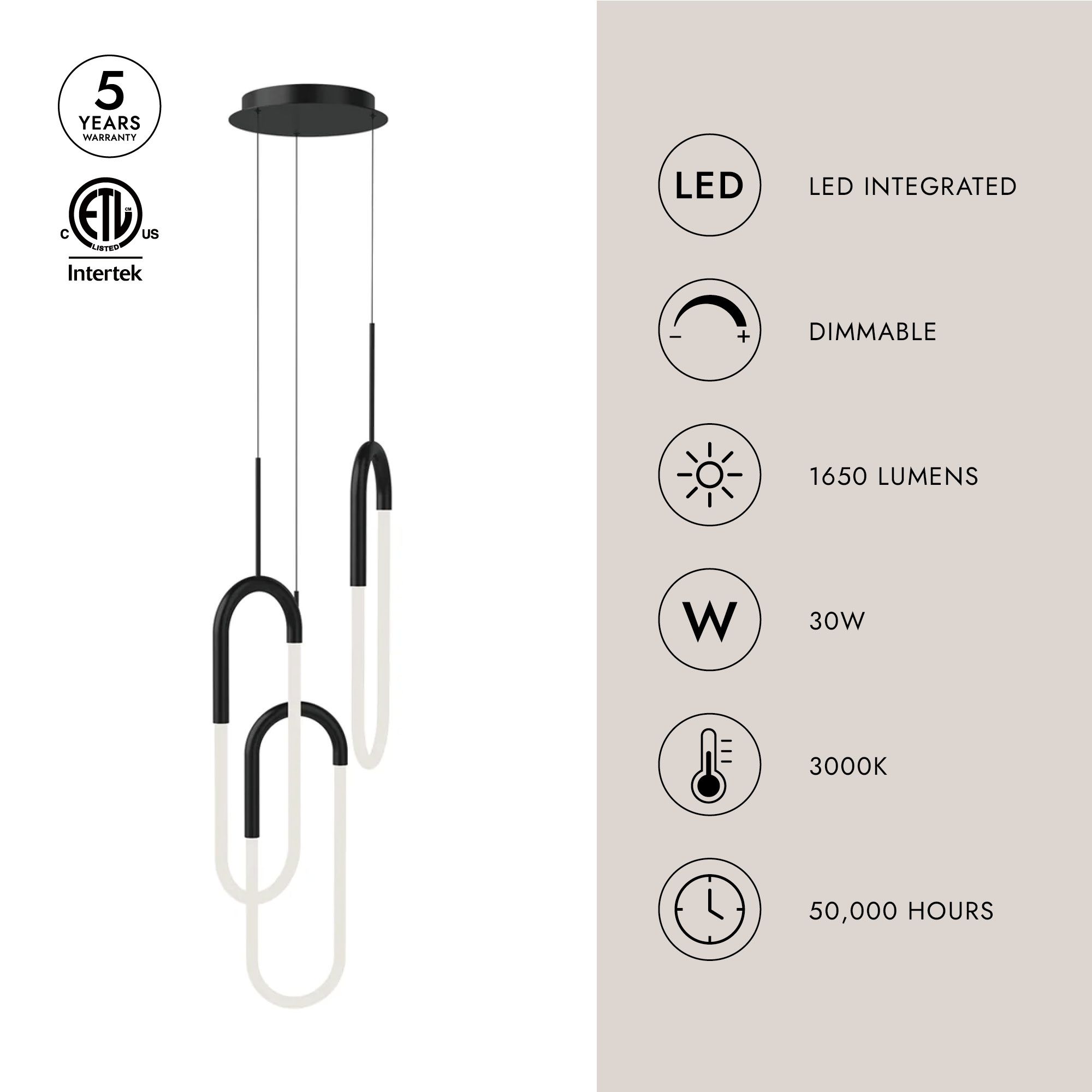 Image 4 Huron 18" Wide Black LED Multi-Light Pendant more views