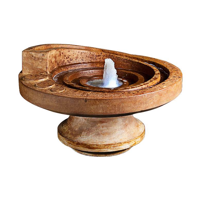 Image 1 Hurricane Eye 21" High Cast Stone Modern Fountain