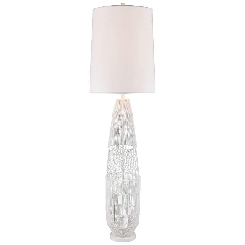 Image 1 Husk White Rope LED Basket Floor Lamp
