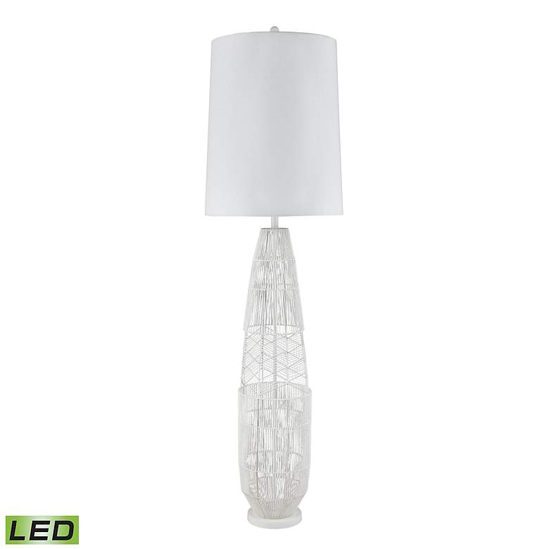 Image 2 Husk White Rope LED Basket Floor Lamp more views