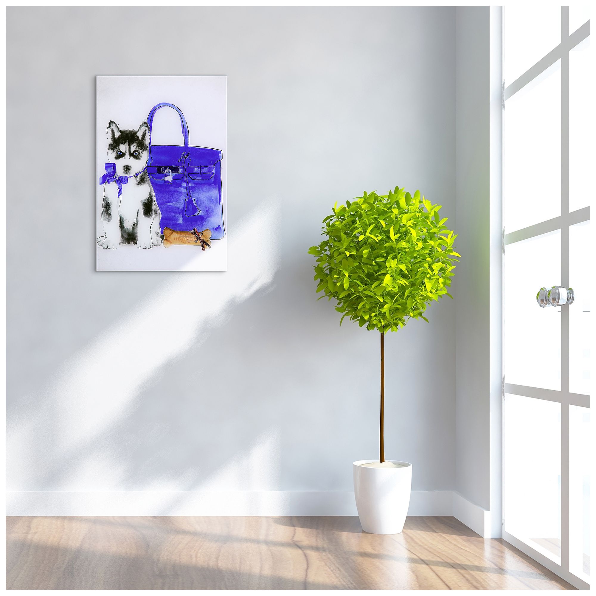 Image 3 Husky" Frameless Free Floating Tempered Glass Wall Art more views