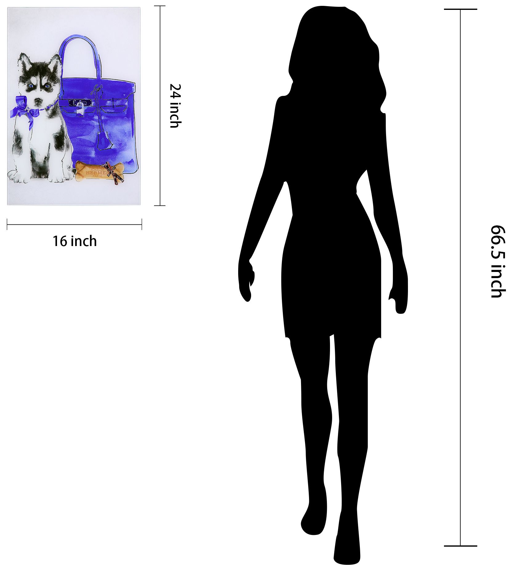 Husky" Frameless Free Floating Tempered Glass Wall Art