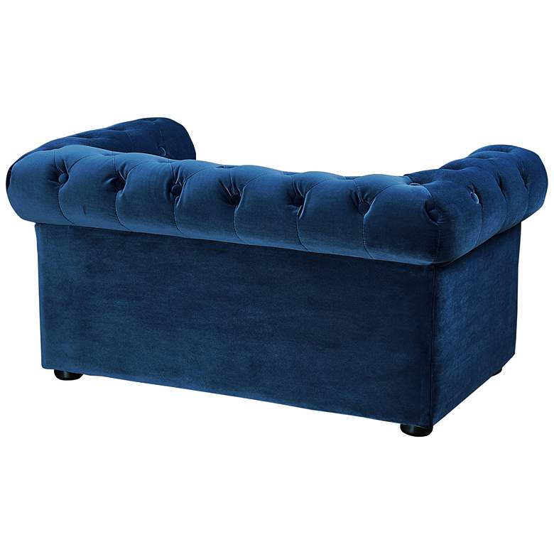 Image 4 Husky Navy Velvet and Wood Pet Bed more views