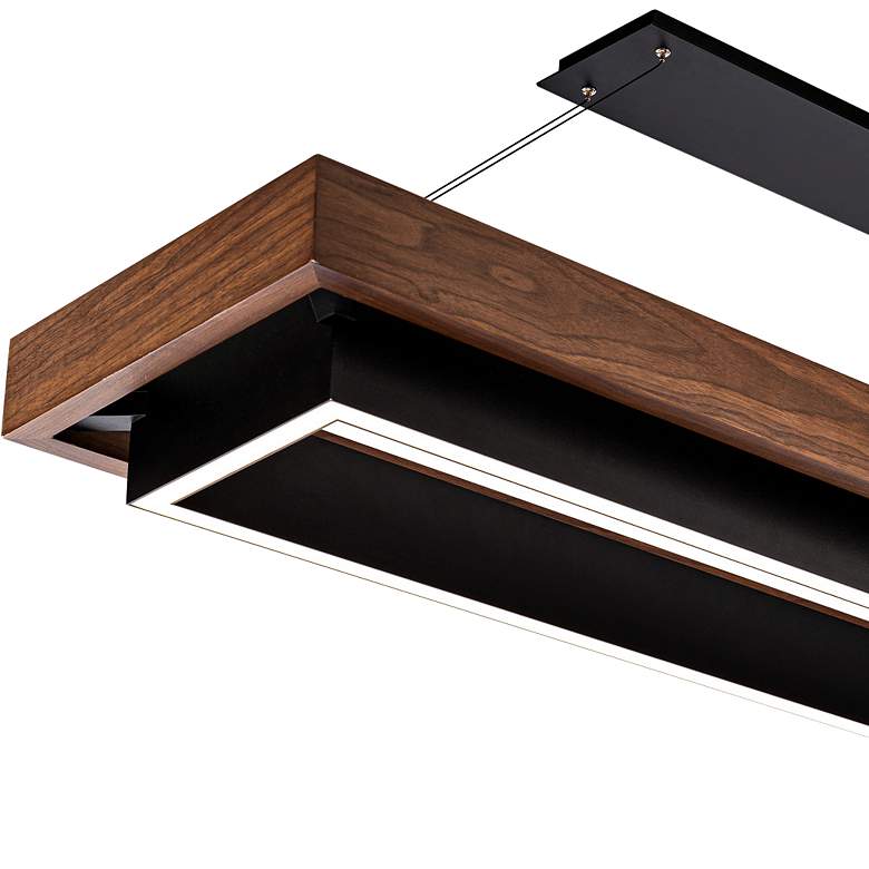 Image 2 Hustler 54" Wide Black and Walnut LED Billiard Pendant more views