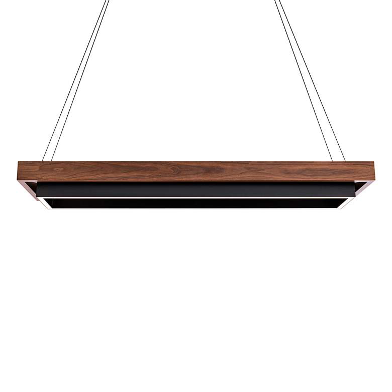 Image 4 Hustler 54" Wide Black and Walnut LED Billiard Pendant more views
