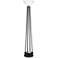 Huston Gun Metal and Brushed Nickel Torchiere Floor Lamp with Riser