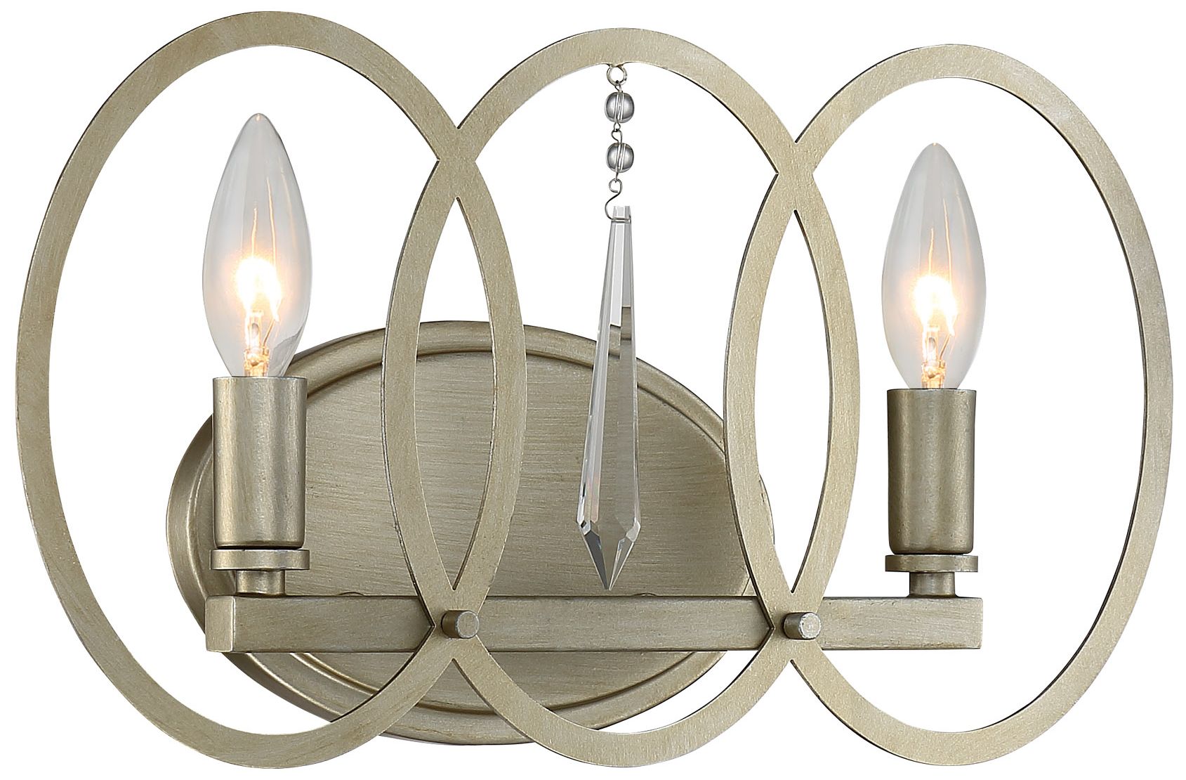 Image 2 Hutton 15.5 in. 2-Light Sterling Gold Bath Bar Vanity Light