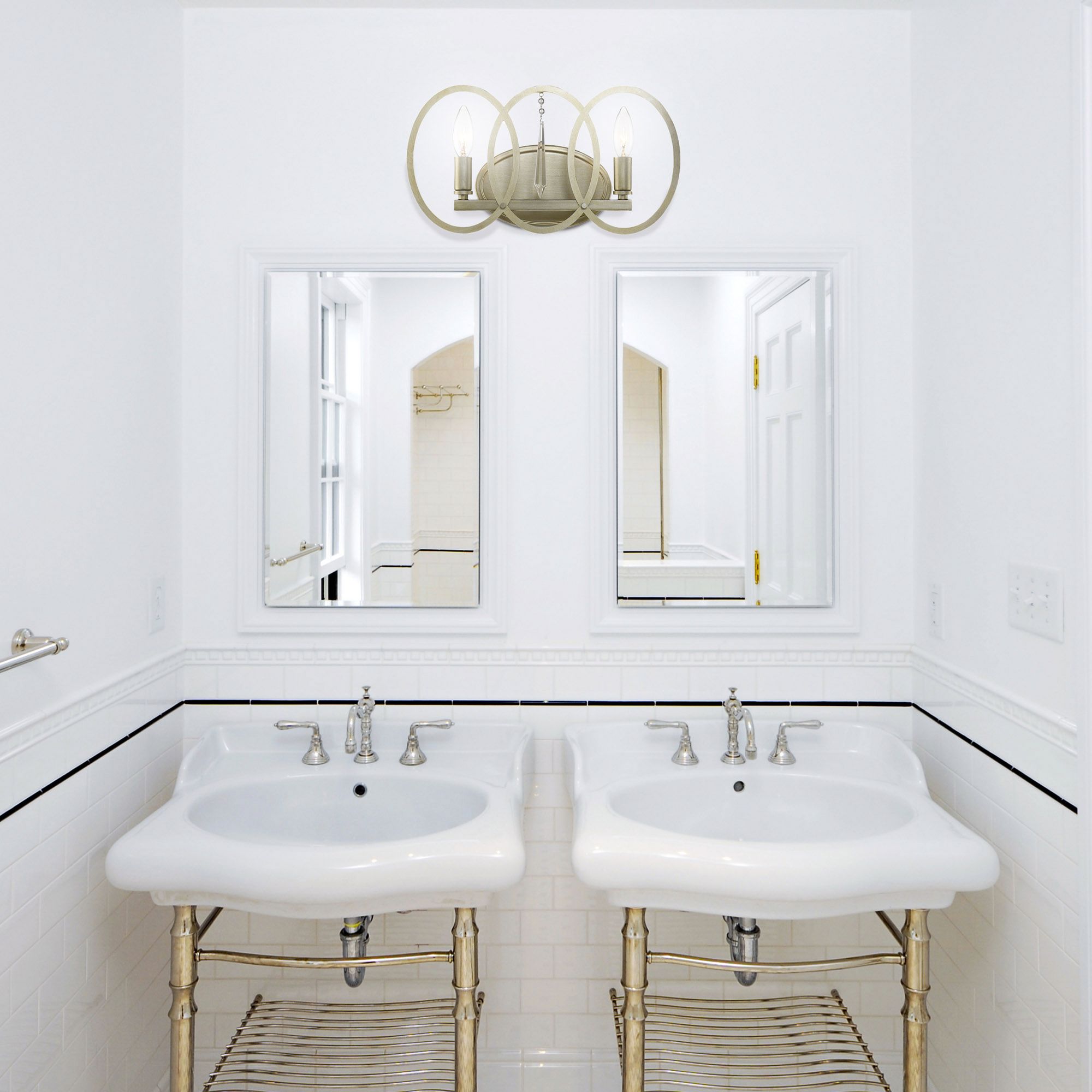 Image 4 Hutton 15.5 in. 2-Light Sterling Gold Bath Bar Vanity Light more views