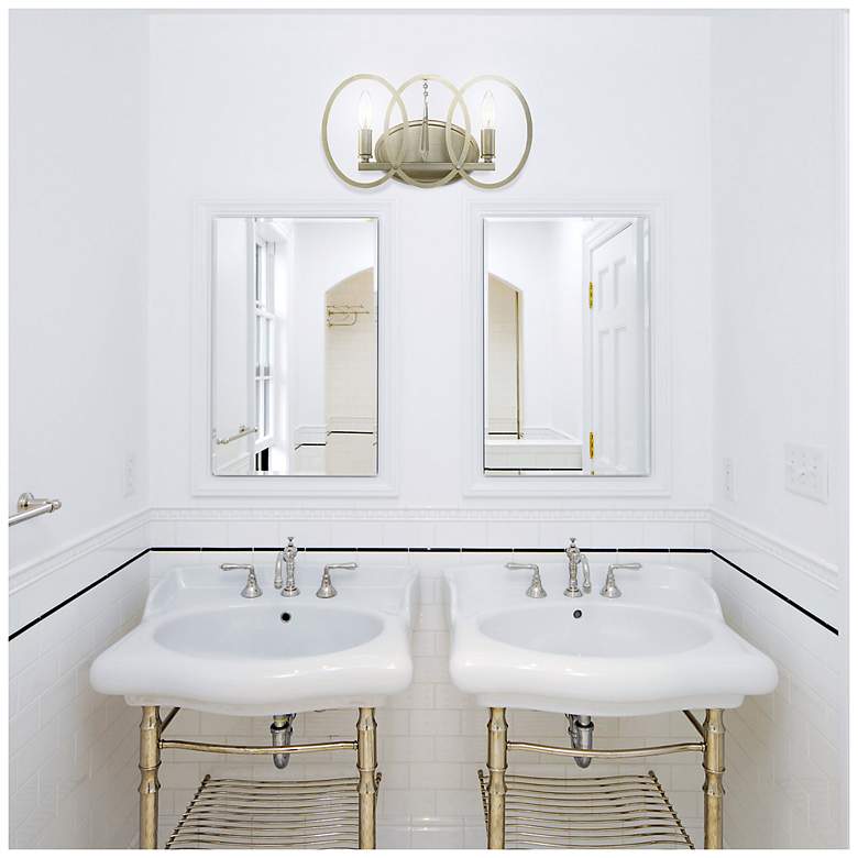Image 3 Hutton 15.5 in. 2-Light Sterling Gold Bath Bar Vanity Light more views